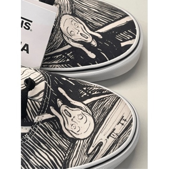 Vans Sneakers Edvard Munch Moma Women Size 5 Black White The Scream New - Picture 6 of 8